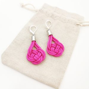 Pink rope earrings