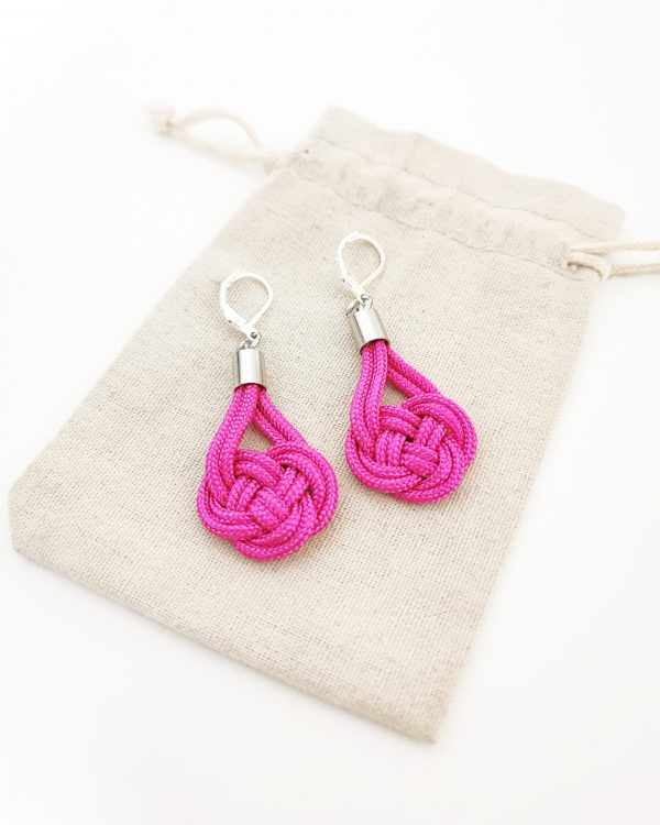 Pink rope earrings